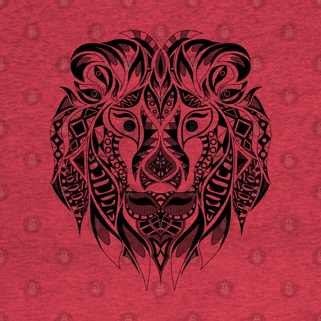 lion mask in mexican wild pattern by jorge_lebeau